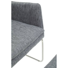 Azalea Grey Fabric Lounge Chair and Footstool Set  Home Luxe Interior