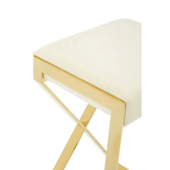 Azalea Ivory And Gold Finish Bar Stool - Home Luxe Interior