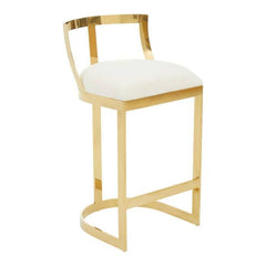 [EKM-AUTOGENERATED]Azalea Ivory Velvet Bar Stool - Home Luxe Interior