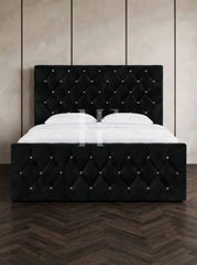 Luxury Diamond Tufted Crystal Chesterfield Upholstered Bed Frame
