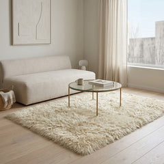 Bubble Mink Cream Faux Fur Rug Fluffy Plush Shaggy Floor Mat 160x230cm