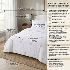 Gaveno Cavailia Pink Bow Embroidered King Duvet Cover Bedding Set