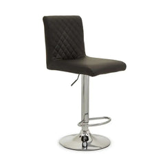 [EKM-AUTOGENERATED]Baina Black And Chrome Bar Stool With Round Base