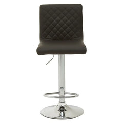 Baina Black And Chrome Bar Stool With Round Base