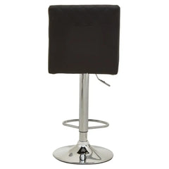 Baina Black And Chrome Bar Stool With Round Base