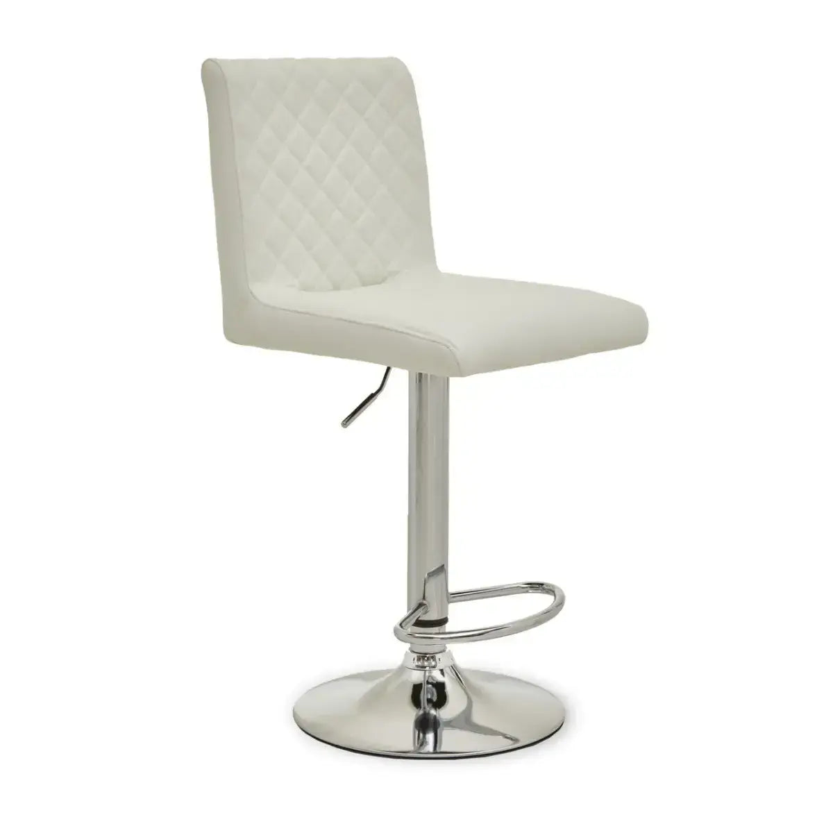 [EKM-AUTOGENERATED]Baina White And Chrome Bar Stool With Round Base