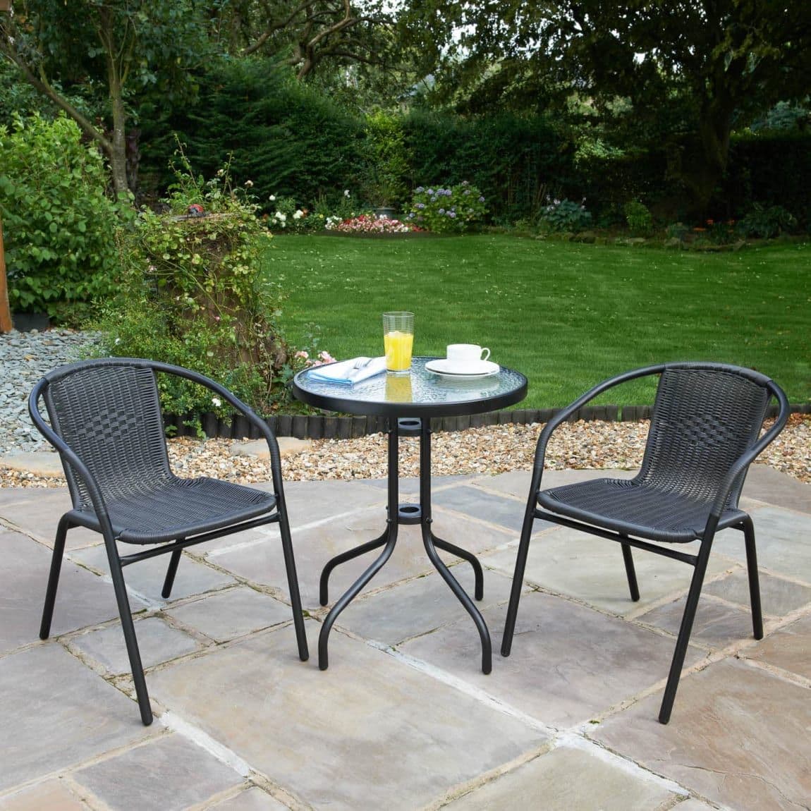 [EKM-AUTOGENERATED]Bali 3 Piece Bistro Set Black