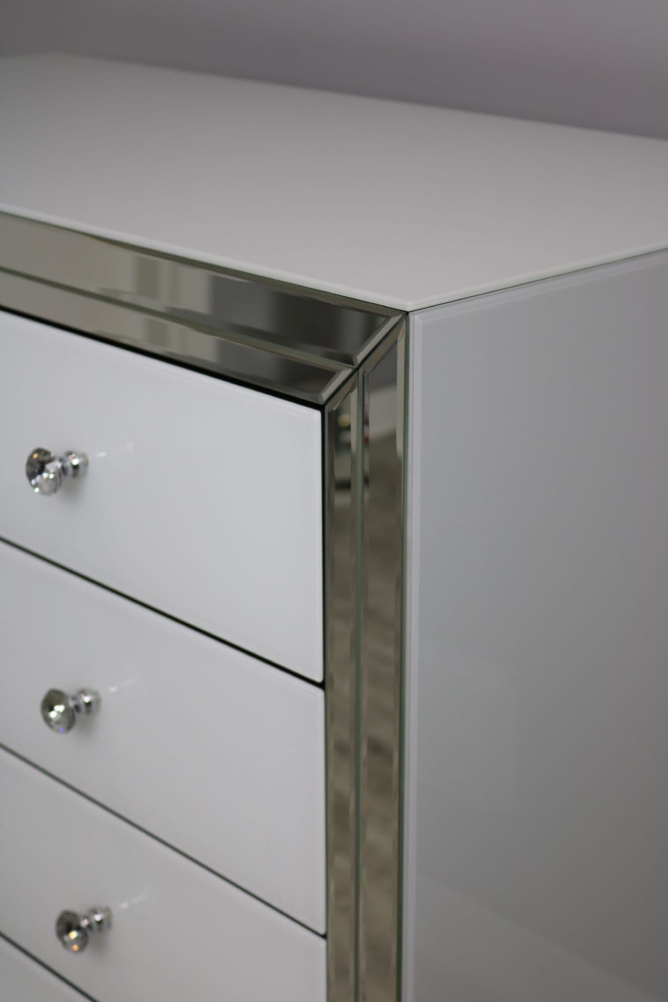 Bianco 2+3 Drawer White Mirror Chest