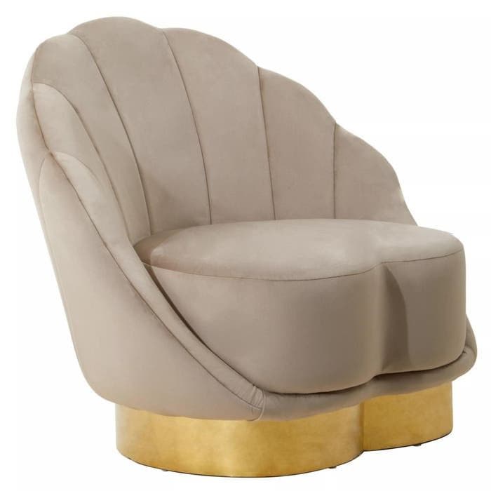 [EKM-AUTOGENERATED]Biarritz Mink Velvet Chair - Home Luxe Interior