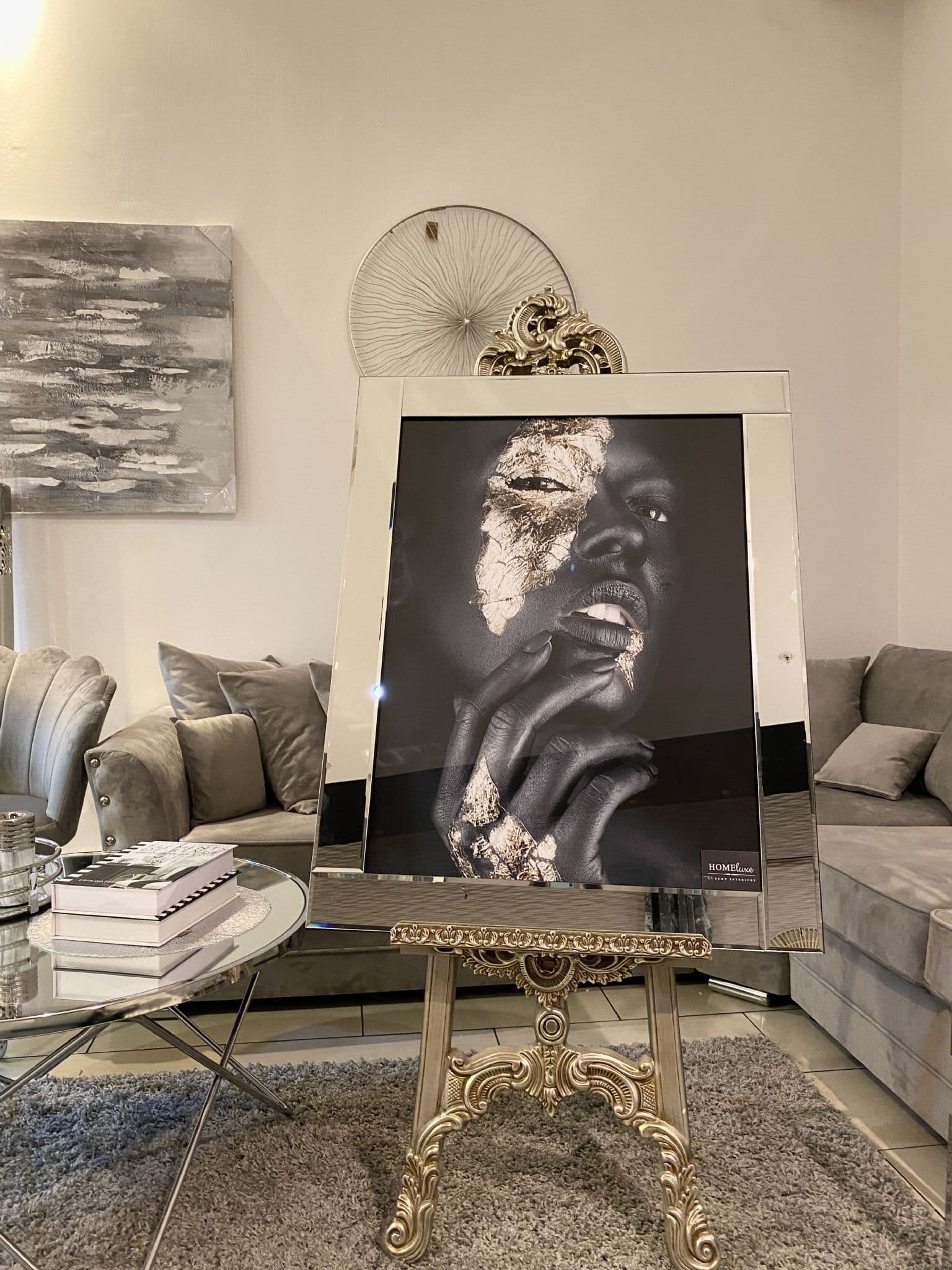 [EKM-AUTOGENERATED]Black African Gold Paint Wall Art Mirror Frame 75Cm X 95Cm