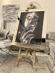 Black African Gold Paint Wall Art Mirror Frame 75Cm X 95Cm