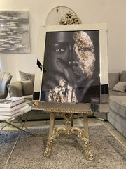 [EKM-AUTOGENERATED]Black African Hand Gold Paint Wall Art Mirror Frame 75Cm X 95Cm