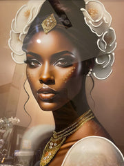 Black African Lady Design 1 Wall Art Mirror Frame 55Cm X 65Cm