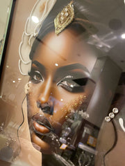Black African Lady Design 1 Wall Art Mirror Frame 55Cm X 65Cm