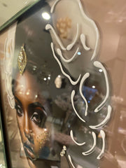 Black African Lady Design 1 Wall Art Mirror Frame 55Cm X 65Cm