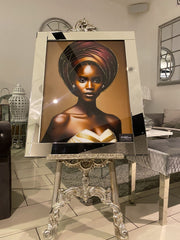 [EKM-AUTOGENERATED]Black African Lady Design 1 Wall Art Mirror Frame 90Cm X 70Cm