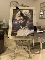 [EKM-AUTOGENERATED]Black African Lady Design 3 Wall Art Mirror Frame 90Cm X 70Cm