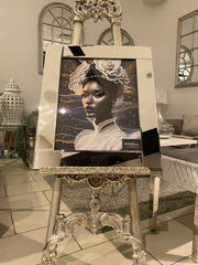 [EKM-AUTOGENERATED]Black African Lady Design 4 Wall Art Mirror Frame 55Cm X 65Cm