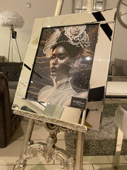 Black African Lady Design 4 Wall Art Mirror Frame 55Cm X 65Cm