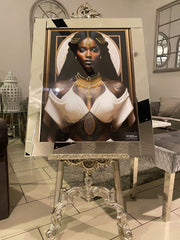 [EKM-AUTOGENERATED]Black African Lady Design 5 Wall Art Mirror Frame 90Cm X 70Cm