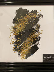 Black & Gold Abstract Wall Art Black Step Frame