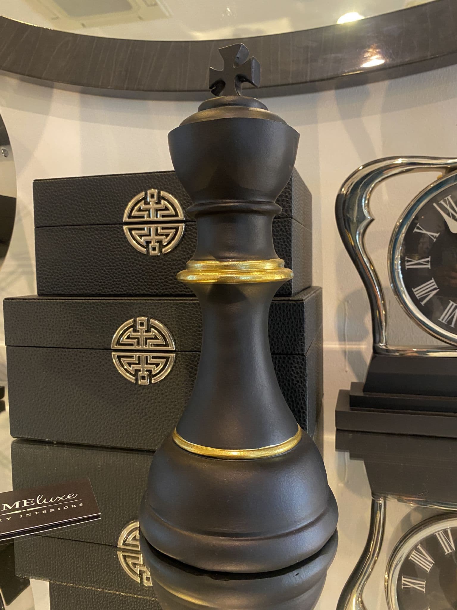 [EKM-AUTOGENERATED]Black King Chess Piece Décor Ornament