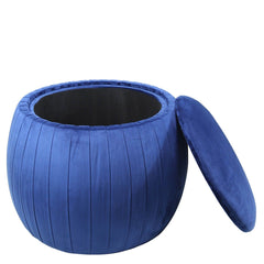 Blue Round Storage Stool With Lid