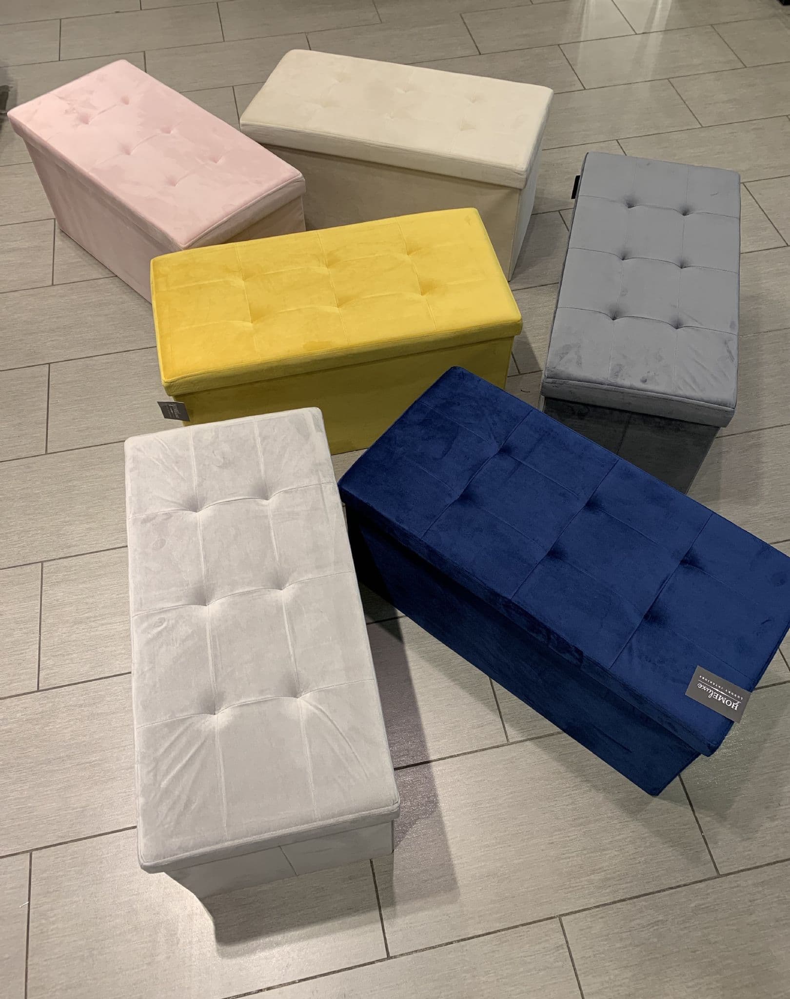 Brushed Velvet Large Storage Seat With Lid