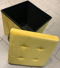 Brushed Velvet Storage Ottoman Seat  With Lid