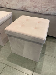 Brushed Velvet Storage Ottoman Seat  With Lid