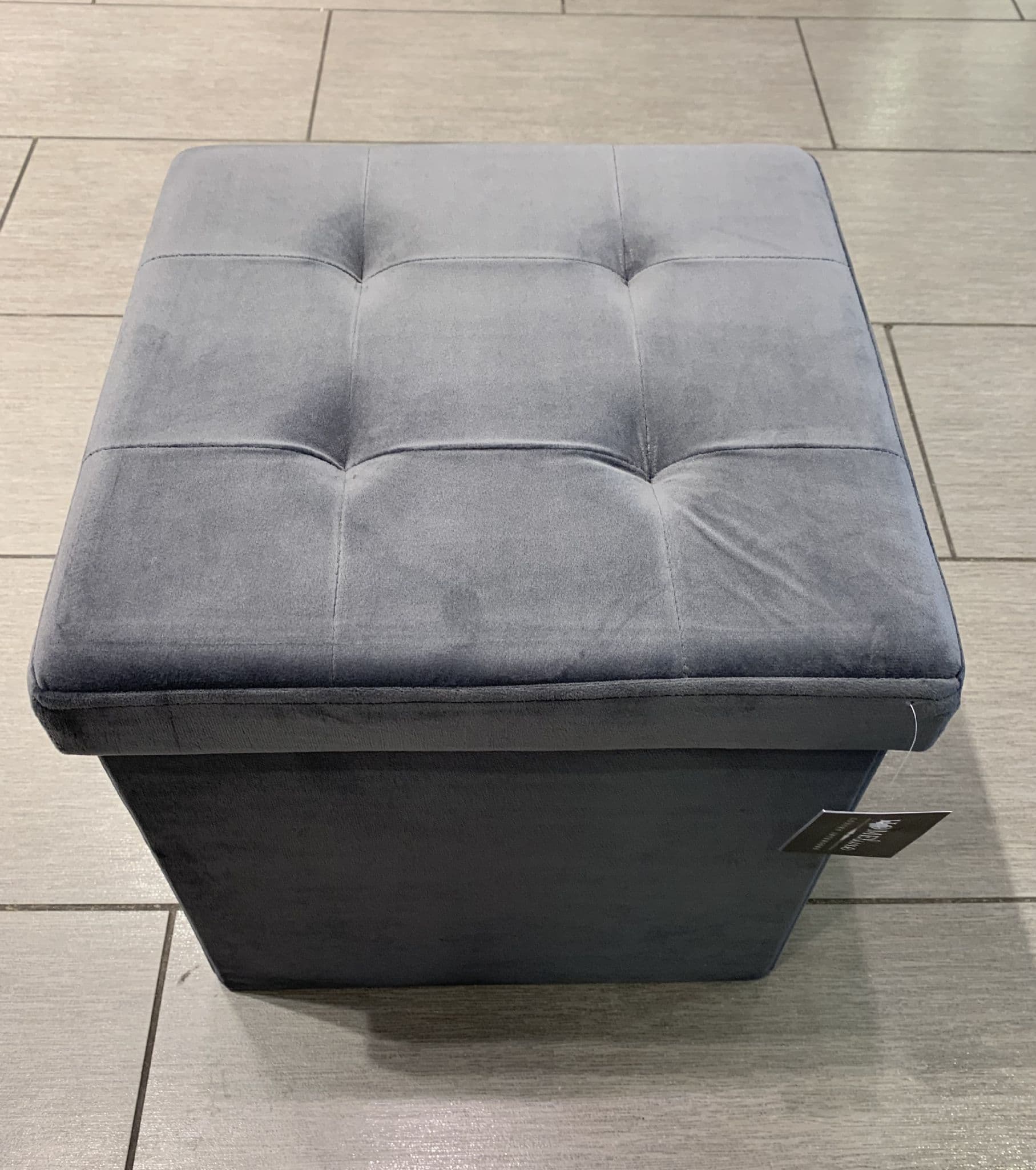 Brushed Velvet Storage Ottoman Seat  With Lid