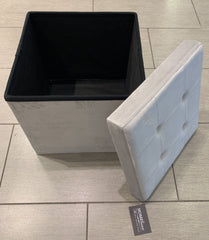 Brushed Velvet Storage Ottoman Seat  With Lid