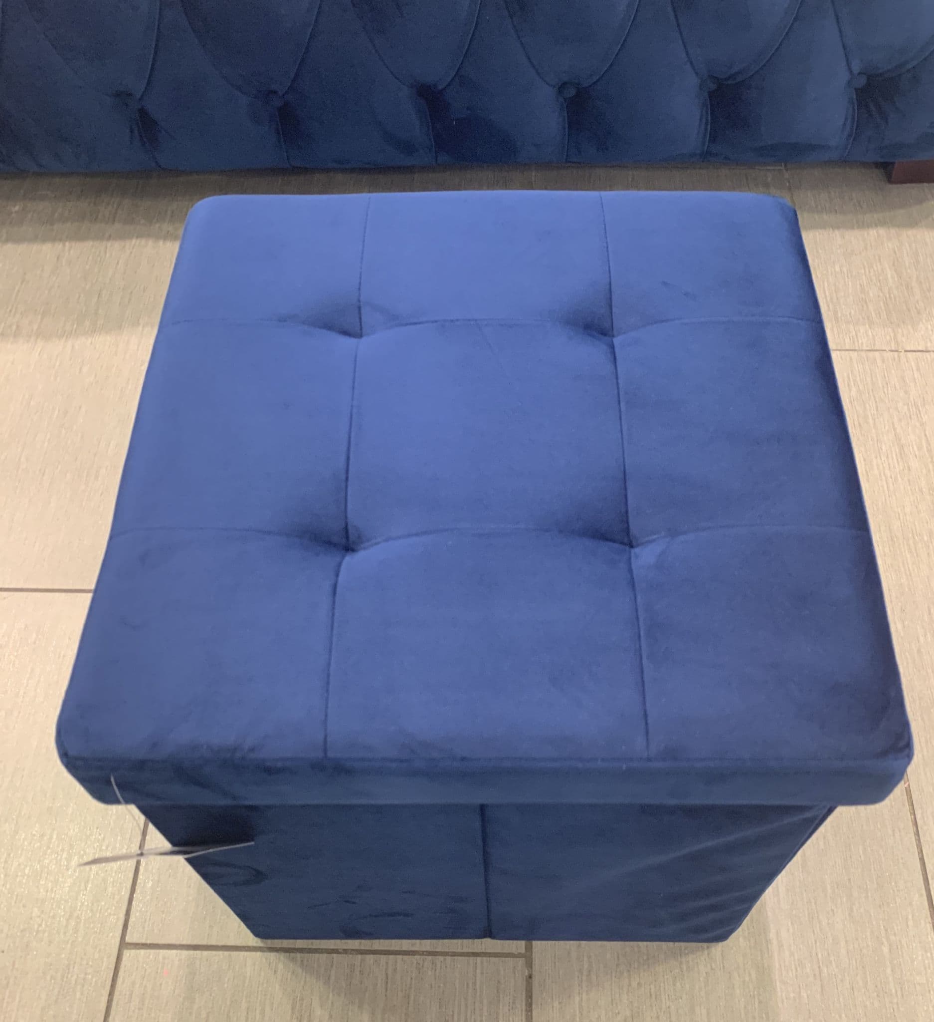 Brushed Velvet Storage Ottoman Seat  With Lid