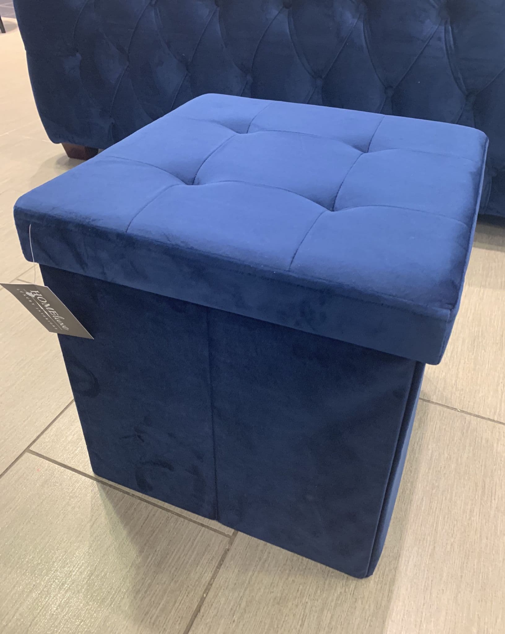 Brushed Velvet Storage Ottoman Seat  With Lid