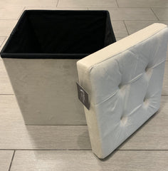 Brushed Velvet Storage Ottoman Seat  With Lid