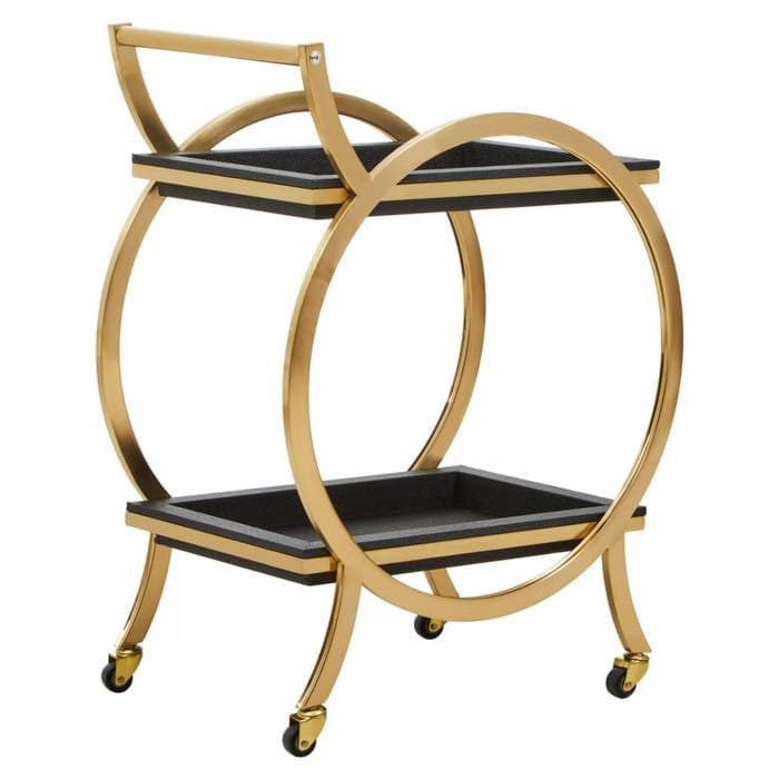 [EKM-AUTOGENERATED]Cardoba Two Tier Black Serving Trolley Home Luxe Interior