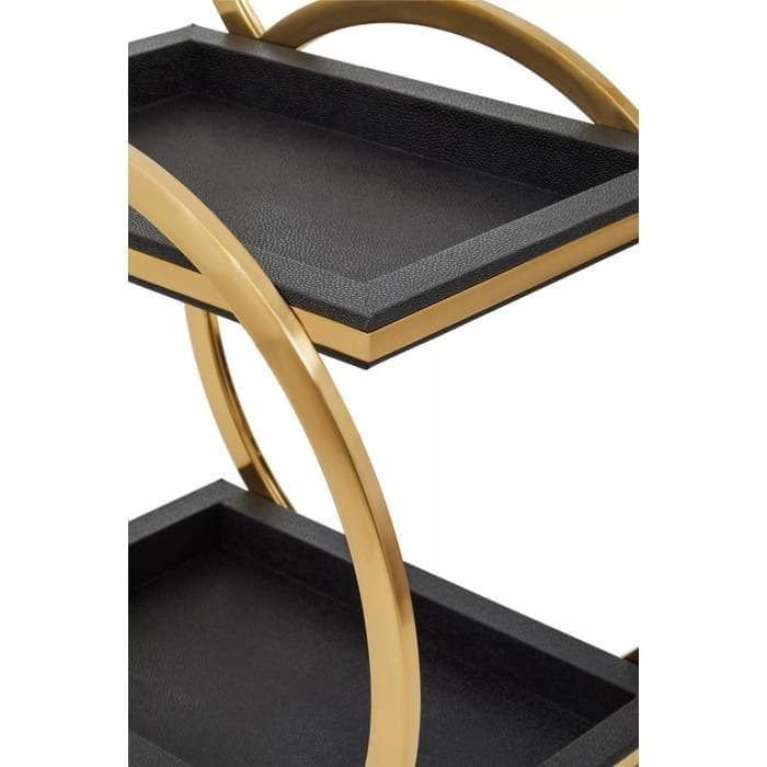 Cardoba Two Tier Black Serving Trolley  Home Luxe Interior