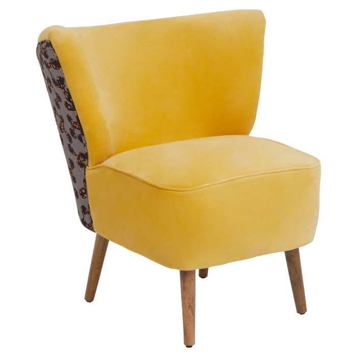 [EKM-AUTOGENERATED]Cefena Yellow Print Chair Home Luxe Interior