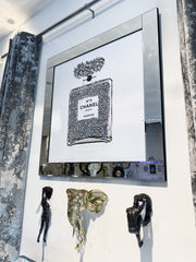 [EKM-AUTOGENERATED]Chanel Diamond Perfume Bottle Wall Art Mirror Frame