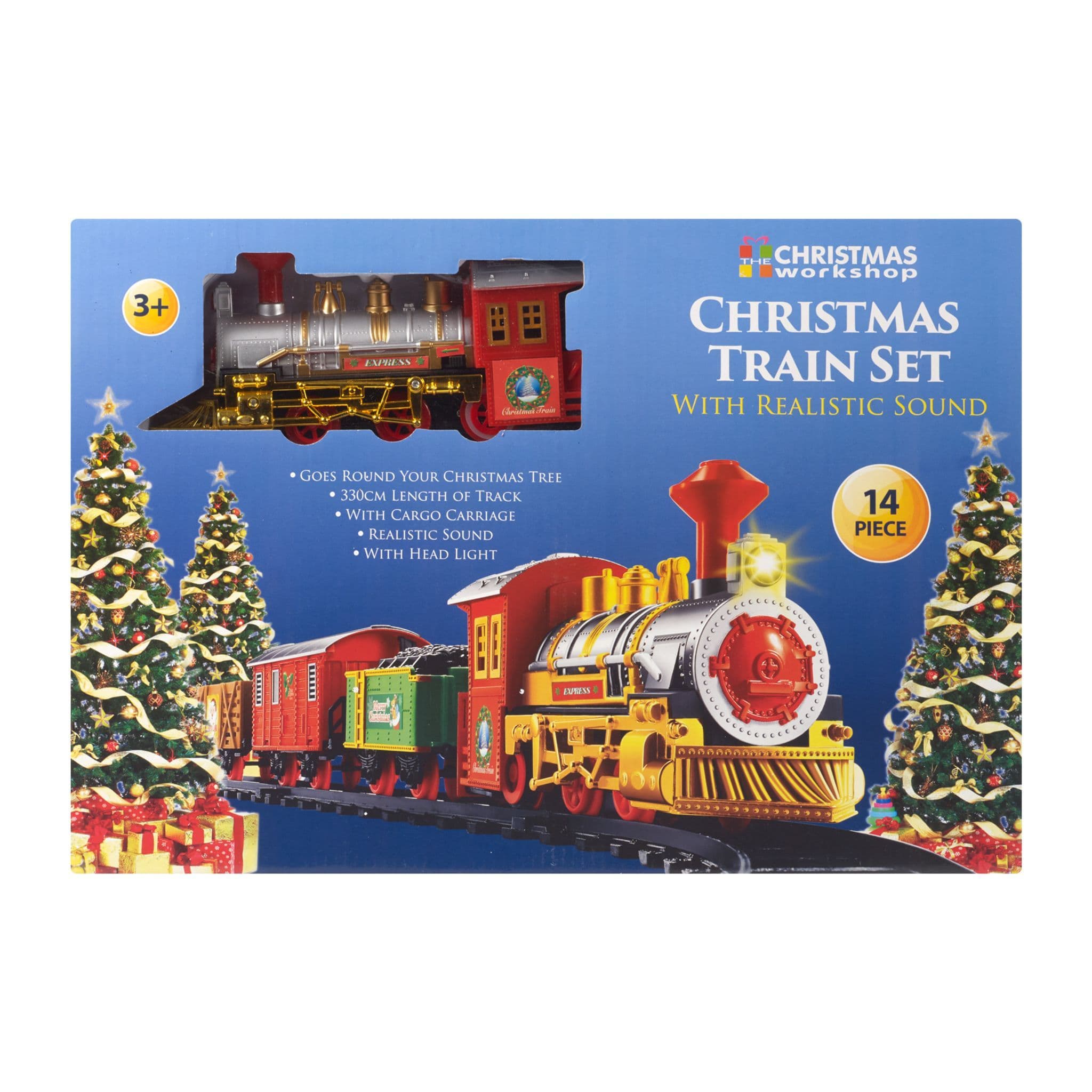 Christmas Train With 3 Carriages Battery Operated