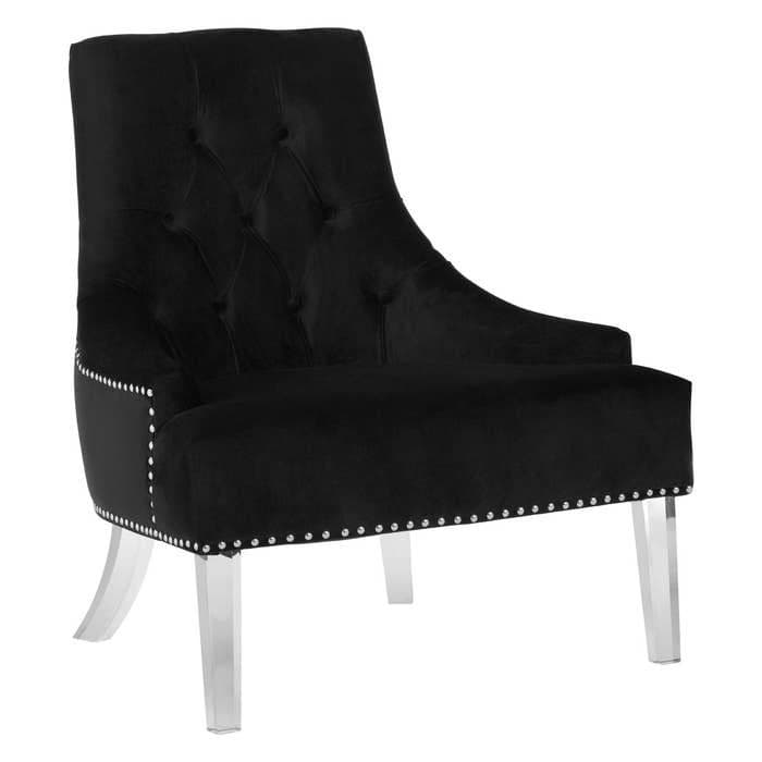 [EKM-AUTOGENERATED]Clarence Button Tufted Black Chair Home Luxe Interior