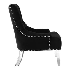 Clarence Button Tufted Black Chair  Home Luxe Interior