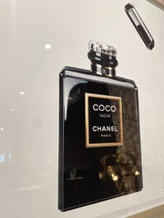 Coco Chanel Black Perfume Bottle Art With White Frame