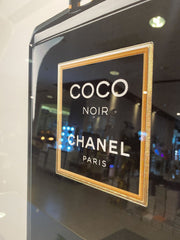 Coco Chanel Black Perfume Bottle Art With White Frame