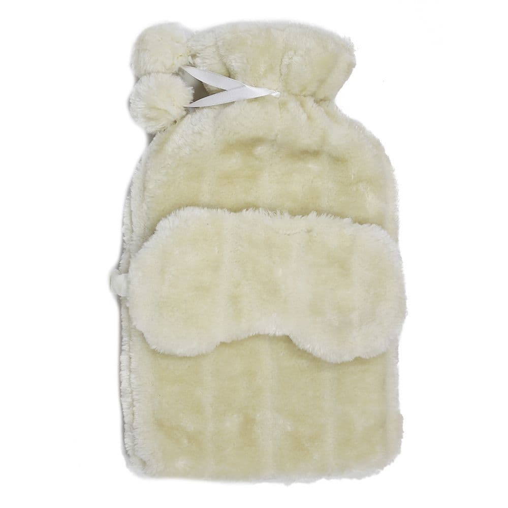 [EKM-AUTOGENERATED]Cosy Faux Fur Hot Water Bottle Berry Cream