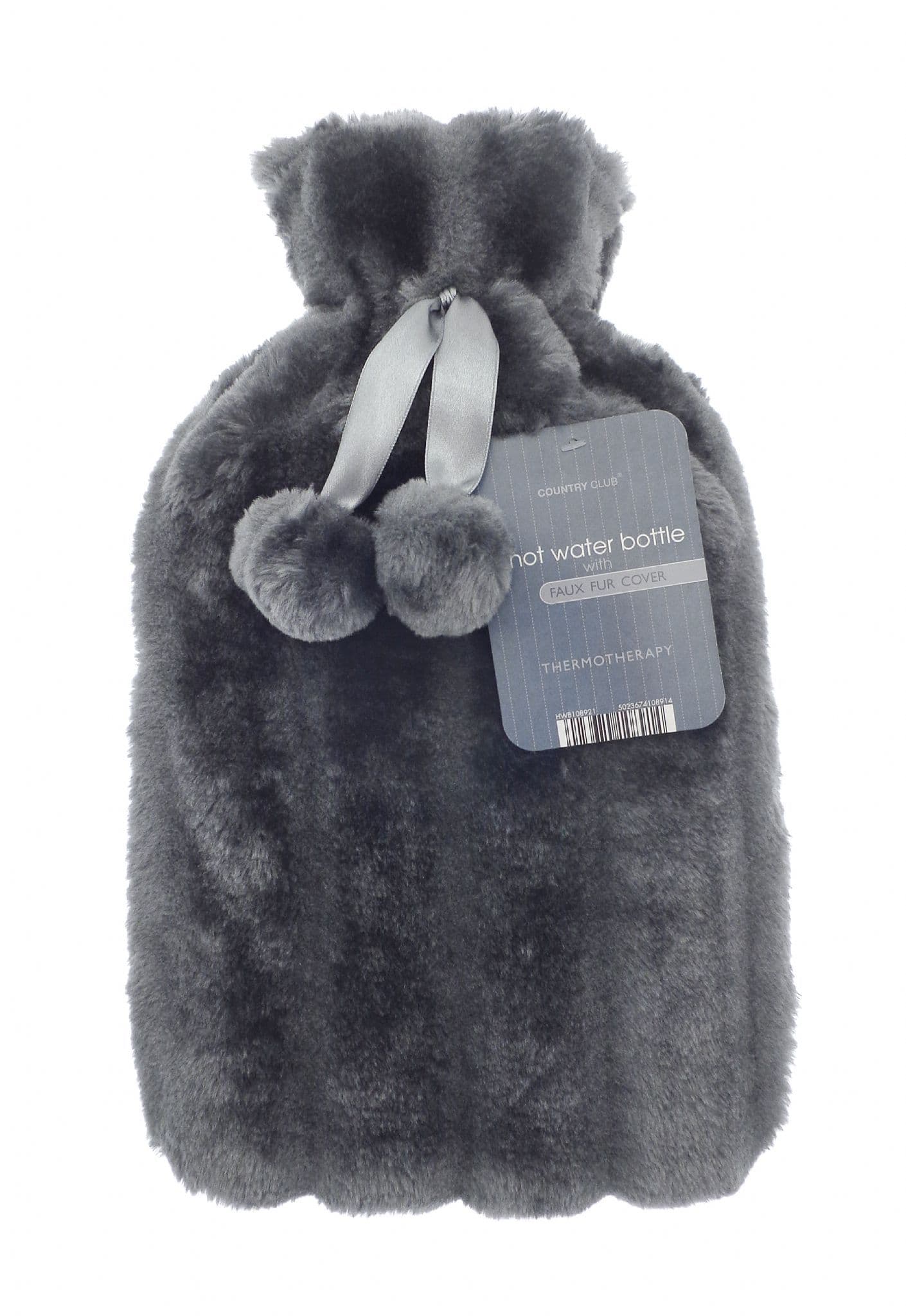 [EKM-AUTOGENERATED]Cosy Faux Fur Hot Water Bottle Dark Grey