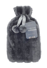 [EKM-AUTOGENERATED]Cosy Faux Fur Hot Water Bottle Dark Grey