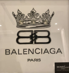 Crown Balenciaga Black Crystal Wall Art Mirror Frame