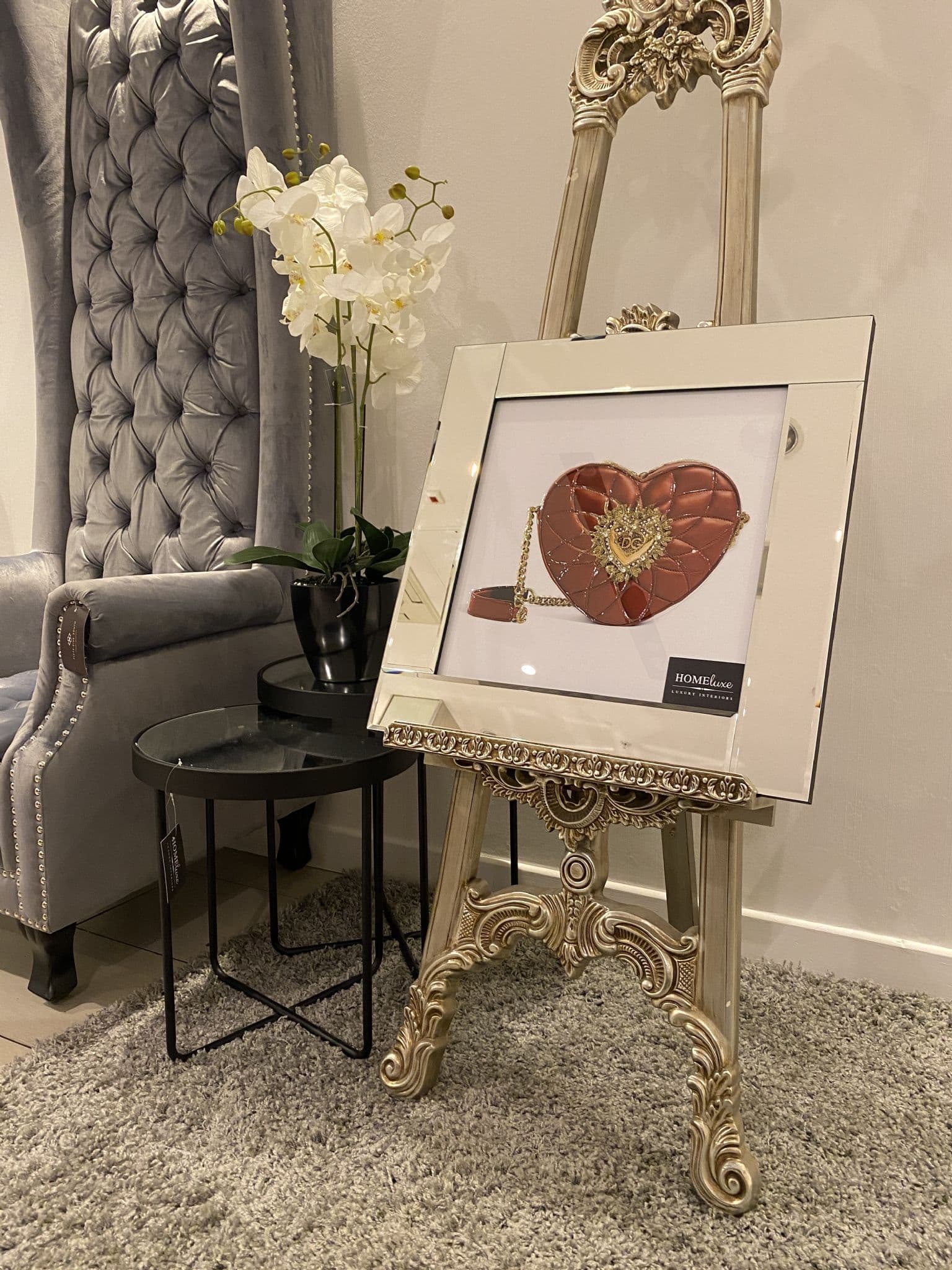 [EKM-AUTOGENERATED]D&G Red Heart Fashion Handbag Wall Art Mirror Frame