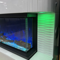 LED Color Changing Fireplace Heater with Bluetooth Entertainment and USB - Home Luxe Interior